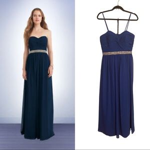 Bill Levkoff Strapless Convertible Rhinestone Belt in Horizon SZ 10 STYLE #1135